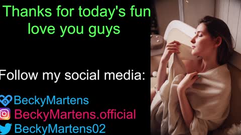 BeckyMartens come join me on    while im offline here  online show from January 19, 7:36 am