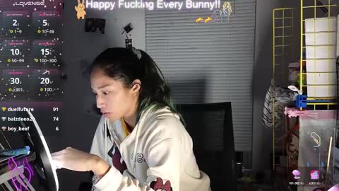 Snapshot of bunnycheekz chatting on December 14, 2:22 am Tokki  bunny  online show from December 14, 2:22 am